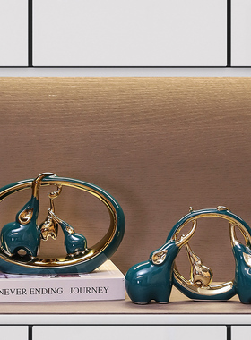 速发酒柜柜件轻摆创意海豚装饰品客厅餐边柜橱奢新婚乔迁桌面摆设