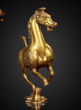 铜马摆件马踏飞燕摆件生肖马家居办公室招财马装饰大小号开业礼品