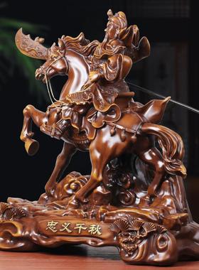 骑马关公忠义千秋关公摆件公司店铺客厅玄关酒柜装饰乔迁送礼摆件