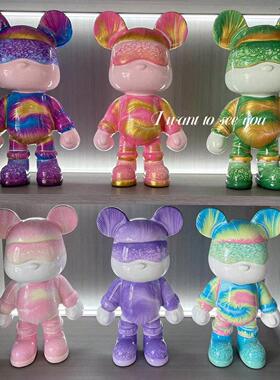 治愈系家居摆件DIY流体熊摆件轻奢高级感创意生日礼物