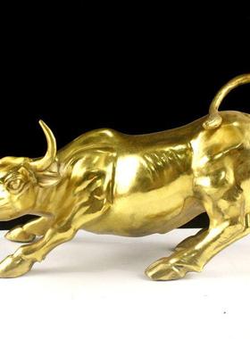 铜牛摆件生肖牛摆设家居饰品现代中式客厅礼品华尔街牛金属