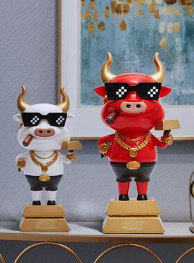 牛年礼品牛气冲天土豪牛家居装饰品客厅电视柜招财摆件开业礼品