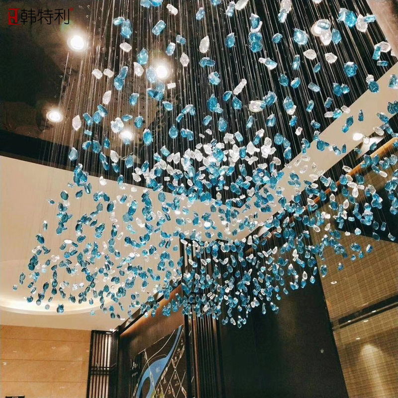 酒店大堂水晶灯售楼部沙盘定制工程灯店铺大厅水晶吊灯冰块灯商用 酒店大堂水晶灯售楼部沙盘定制工程灯店铺大厅水晶吊灯冰块灯商用