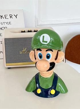 玛利欧陶瓷收纳罐问号家居装饰摆件卡通童年回忆客厅储物罐送儿童