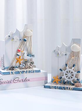 木质地中海海洋风笔筒收纳盒家居玄关客厅办公桌面装饰品摆件