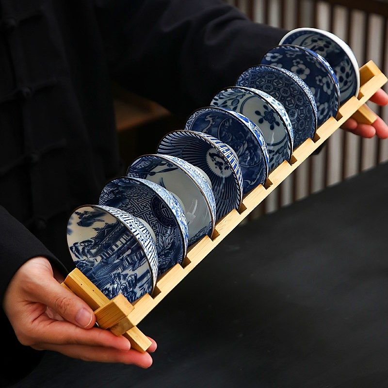 茶杯斗笠杯套g装青花瓷小茶碗杯架单主人杯茶盏复古功夫茶具品茗,淘宝优惠券,粉丝福利购,淘宝优惠卷