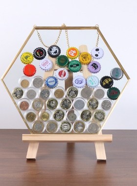 生肖纪念币展示框啤酒盖硬币收纳盒玄关酒柜装P饰新房摆件玻璃相