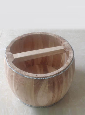 实木大米斗圆形传统老式r量具好寓意摆件木质家具饰品古式器皿升