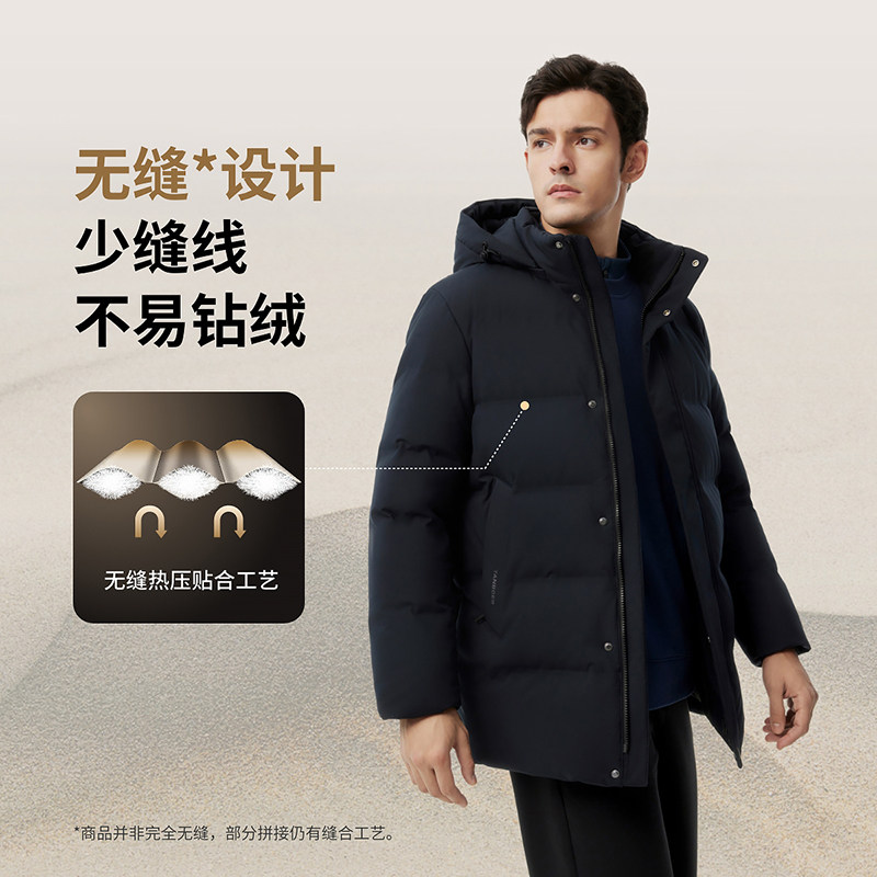 【爆款升级送爸爸】坦博尔羽绒服男中老年加厚保暖宽松外套680蓬