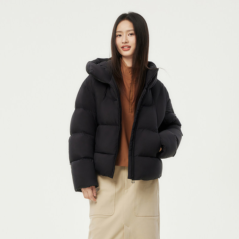 坦博尔2025冬季新款羽绒服女高充绒加厚泡芙连帽面包服保暖外套潮