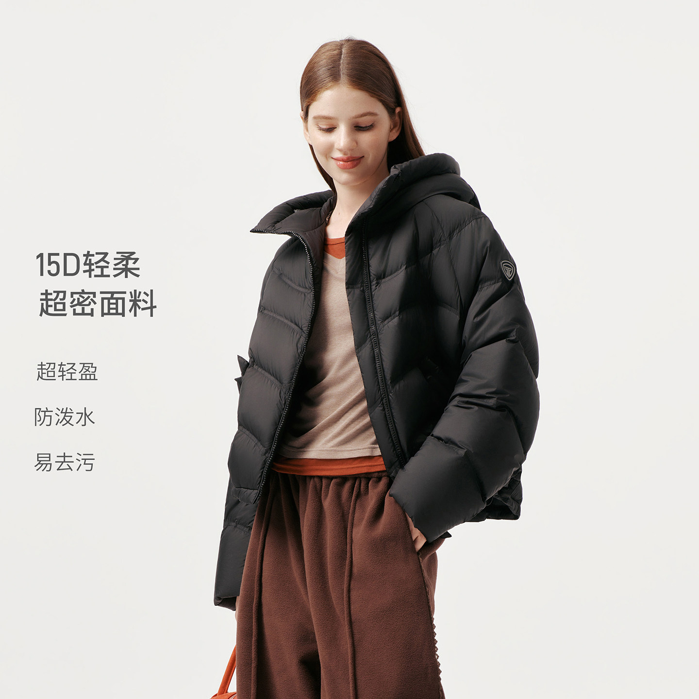 坦博尔户外冬季新款连帽羽绒服女短款时尚保暖小个子女生冬装外套,淘宝优惠券,粉丝福利购,淘宝优惠卷