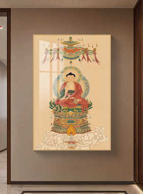 佛像唐卡寺庙佛堂带框挂画欧锐美