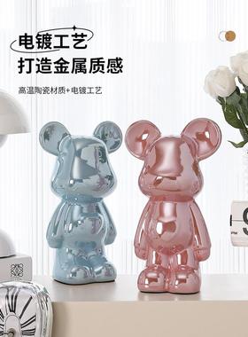 暴力熊摆件客厅存钱罐电视柜酒柜玄关家居装饰品轻奢高档2024新款