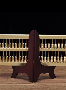 黄铜子玉算盘摆件铜算盘风水摆设招财工艺品家居客厅电视柜装饰品