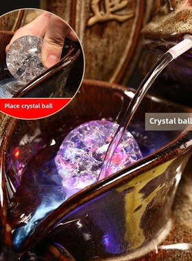 速发水晶玻冰璃裂球假山流水喷泉水轮座托球配件喷雾化加湿器气泡