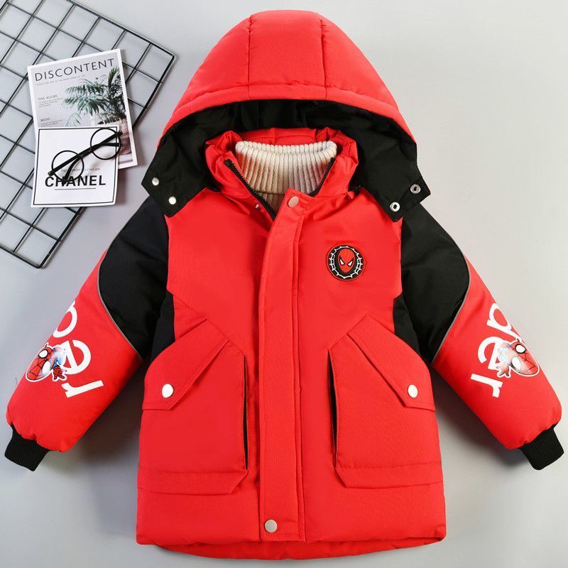 儿童滑雪服男童棉袄儿童棉服冬季外套加厚2024卡通男孩棉衣新款潮 - 图0