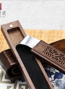 鸡翅木香盒卧香炉红木工