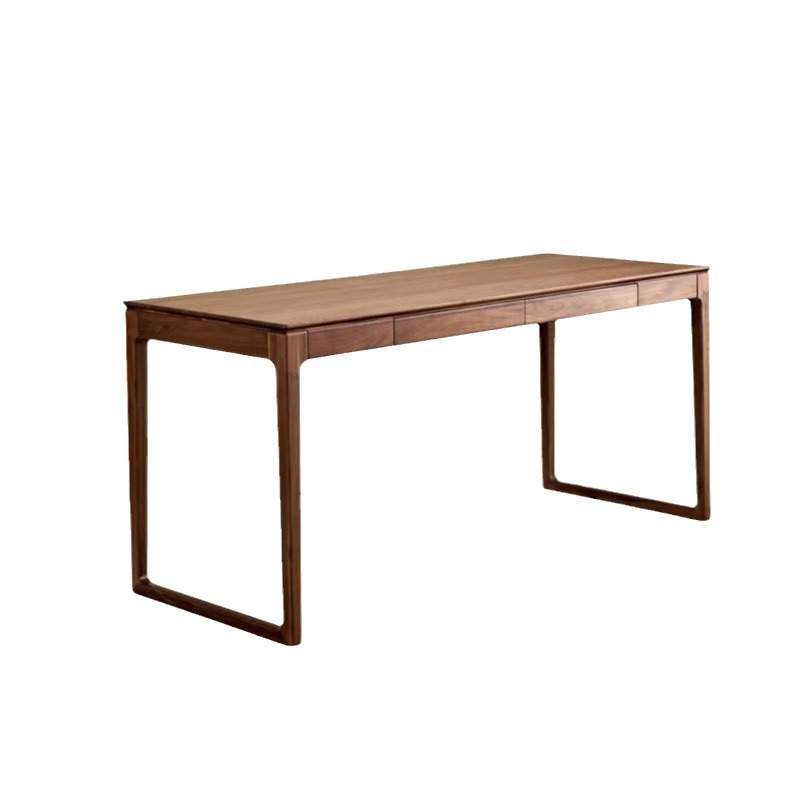 北美黑胡桃木书桌学习桌现代简约日式电脑桌北欧实木樱桃木办公桌 - 图3