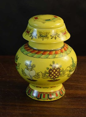 藏传藏式陶瓷宝瓶空瓶八吉祥地藏财神宝瓶大号中号小号量大从优