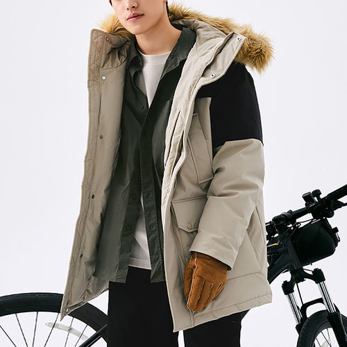 New Balance/NB正品运动男士时尚潮流防风连帽羽绒服AMJ44300-SOT - 图0