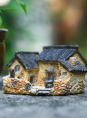 复古小房子摆件花园微景观盆景桌C面造景幼儿园民宿酒店装饰品礼