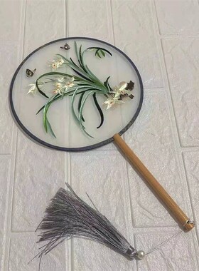 汉墨记国风团扇双面绣宫廷汉服配饰复古中式扇P子苏绣国潮舞蹈走