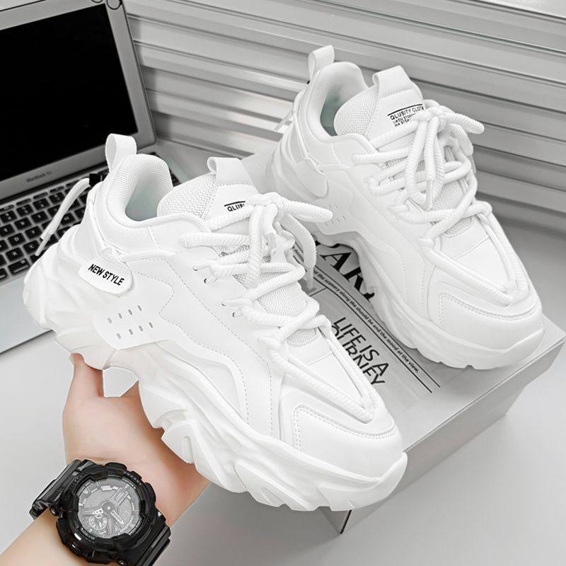 男鞋春季透气2025新款休闲黑色运动鞋厚底增高老爹鞋,淘宝优惠券,粉丝福利购,淘宝优惠卷