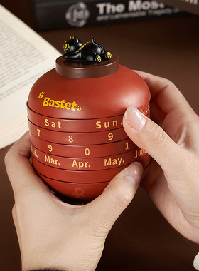 大英博物馆巴斯特萌猫灯笼万年历新年礼物扭扭摆件日历女生日礼物