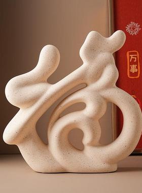 贝汉美洪福摆件现代简约家居客厅酒柜电视柜装饰品乔迁新居礼品