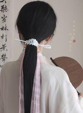 ［素白］古风汉服束发飘带发冠女古装汉服后压头饰发簪子发钗发饰