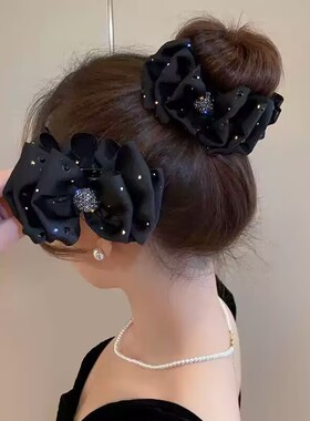 巴黎王妃新款丸子头抓夹夹高级感轻奢优雅亮钻时尚百搭头饰女夹子