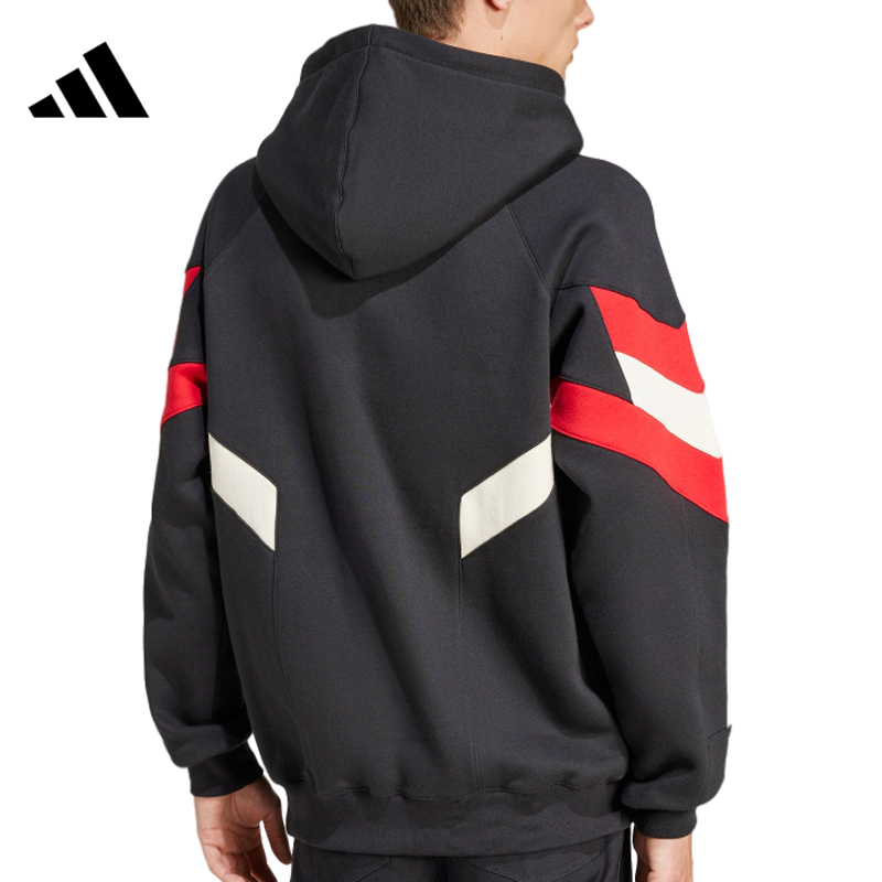 adidas阿迪达斯三叶草男子MUFC OG HD运动针织连帽套衫IS6521