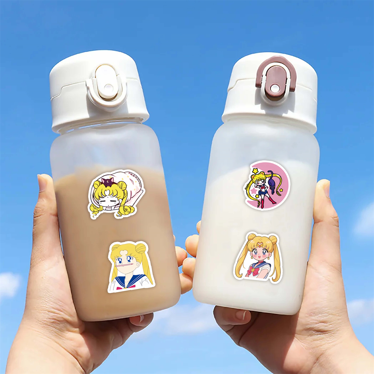 6张半切日漫美少女战士周边卡通Q萌表情包贴纸ins装饰手机壳笔记本背景墙保温杯平板吉他DIY颜值高防水贴贴画 - 图2