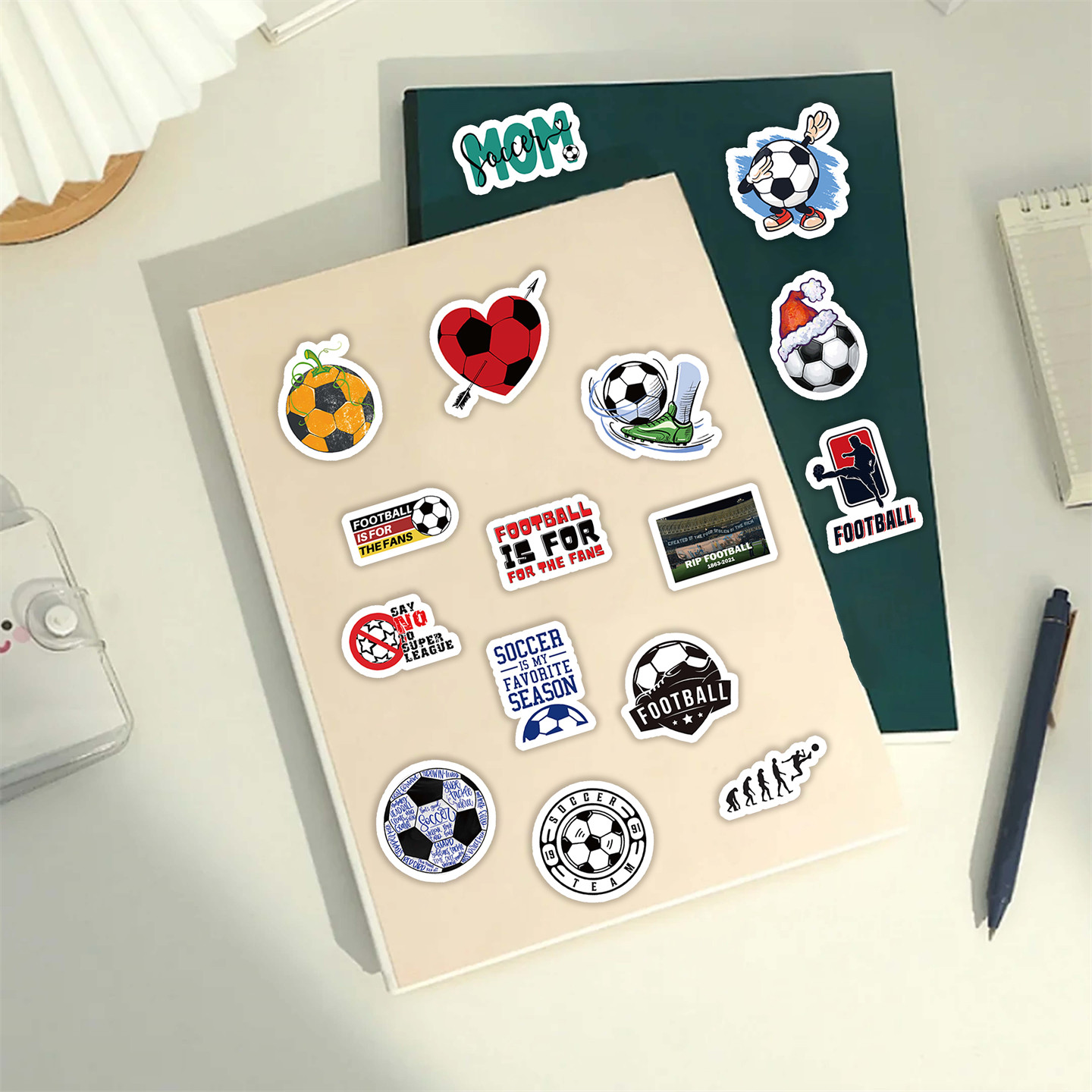 6张半切运动足球时尚贴纸励志英文足球贴画高级感装饰手机壳笔记本旅行箱卧室门保温杯平板吉他DIY防水贴贴画,淘宝优惠券,粉丝福利购,淘宝优惠卷