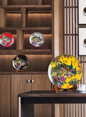 景德镇陶瓷器家居饰品客厅电视柜摆盘挂盘玄关墙装饰工艺礼品摆件