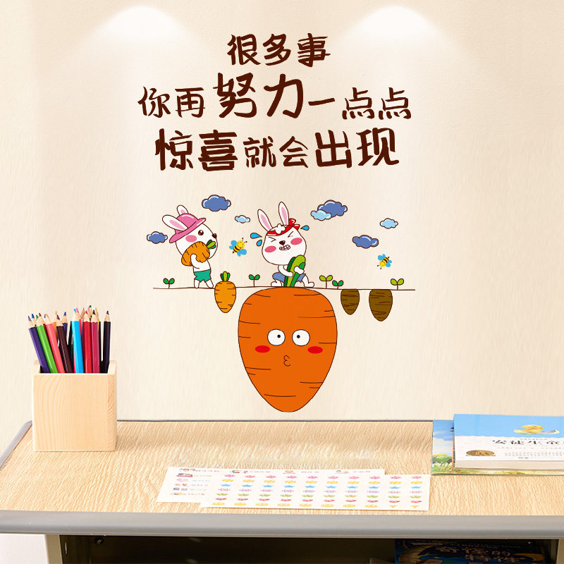 儿童房学习励志标语墙贴纸自粘学生卧室书桌墙面装饰墙纸激励贴画,淘宝优惠券,粉丝福利购,淘宝优惠卷