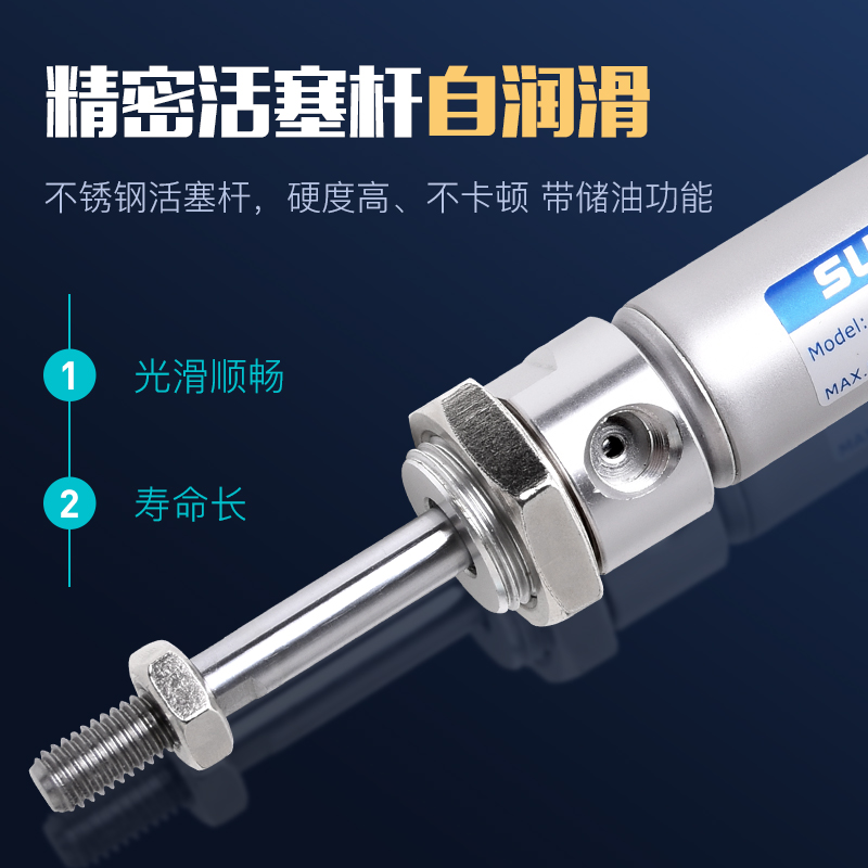亚德客型迷你气缸MBL40/50/63X10X20X30X50X75X100X150X200-S - 图2