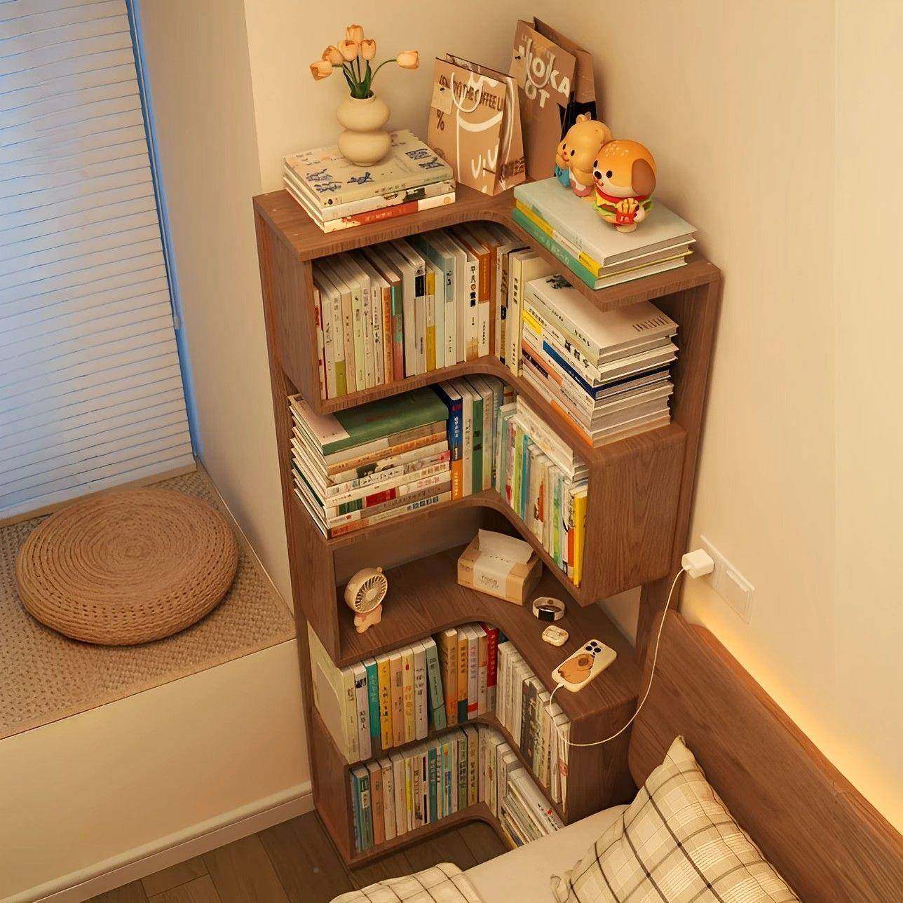 书架架落地物收一体靠墙转203角柜墙角书柜客厅卧置室纳架书房储,淘宝优惠券,粉丝福利购,淘宝优惠卷