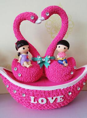 结婚礼物创意实用家居客厅装饰品情侣新婚天鹅现代工艺礼品小摆件