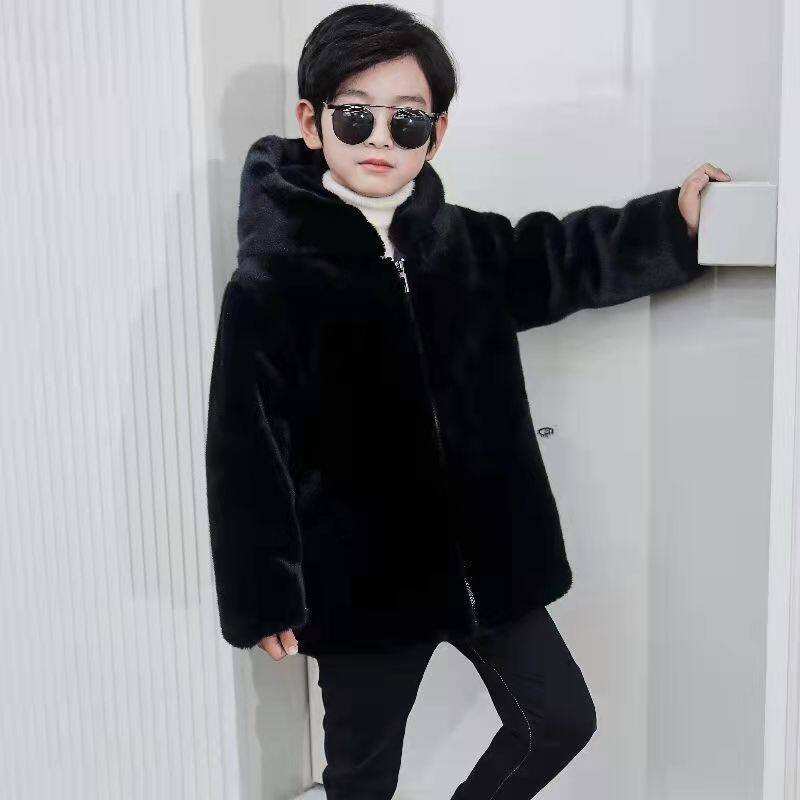 秋冬新款貂绒连帽夹克水貂毛男女童保暖衣仿貂皮大衣儿童貂皮外套,淘宝优惠券,粉丝福利购,淘宝优惠卷