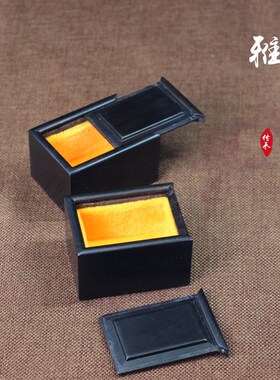 黑檀木小木盒实木玉器饰品金银耳环项链收纳O盒木质小印章玉石盒