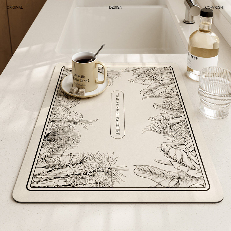 复古感厨房台面沥水垫硅藻泥吸水垫碗盘洗手垫吧台隔热餐垫洗漱台,淘宝优惠券,粉丝福利购,淘宝优惠卷