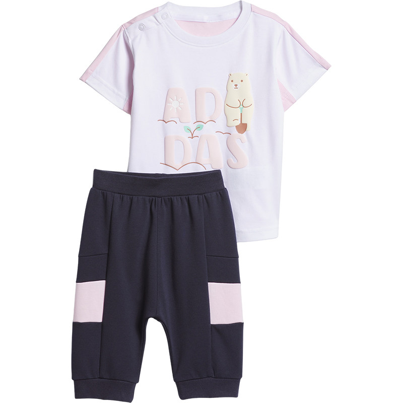 Adidas/阿迪达斯正品IN F T 3/4 SET婴童透气宽松套装IA8224 - 图3