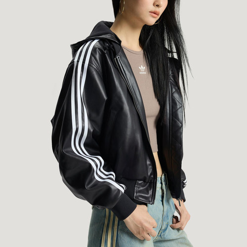 Adidas/阿迪达斯正品三叶草女士日常连帽保暖耐穿休闲棉服KU6857 - 图0