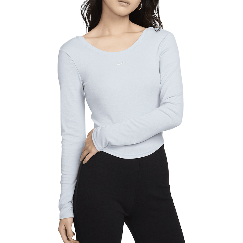 Nike/耐克正品春季新款女士针织透气短款长袖T恤FN3662-440 - 图3