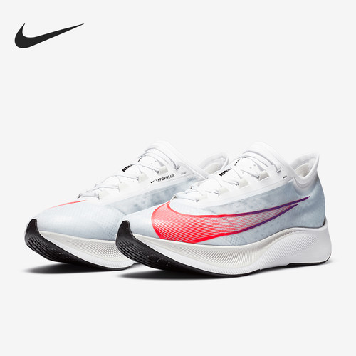 Nike/耐克正品Zoom Fly 3男士运动绑带耐磨跑步鞋AT8240-103 - 图0