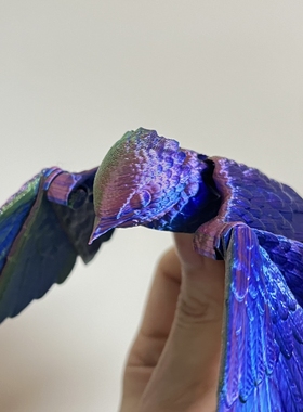 3D打印多关节可动燕子摆件装饰手办摆设布景玩具儿童礼物七彩小鸟