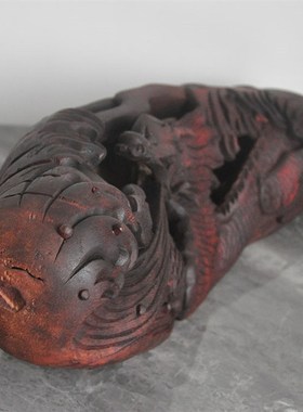 旧品竹根雕龙/创意复古s家居摆件 纯手工雕刻收藏增值竹雕工艺品