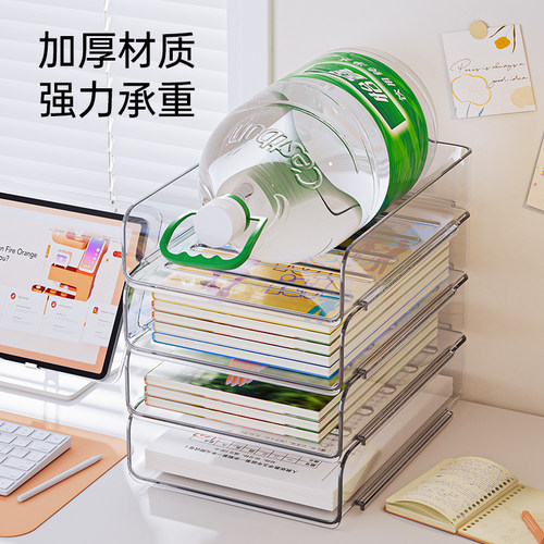 整理师推荐桌面书本收纳架书桌置物架文件书架亚克力空间利用神器 - 图2