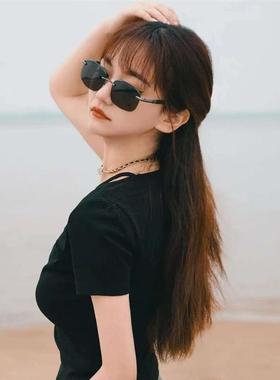 新款遮阳无框墨镜官方正品男女开车钓鱼防紫外线太阳眼镜安楠优选